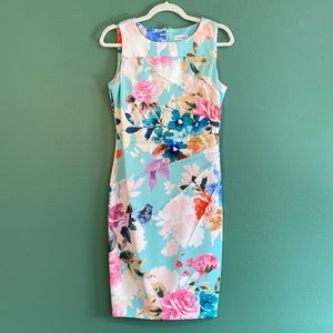 Calvin Klein Floral Sleeveless Dress (size 6)